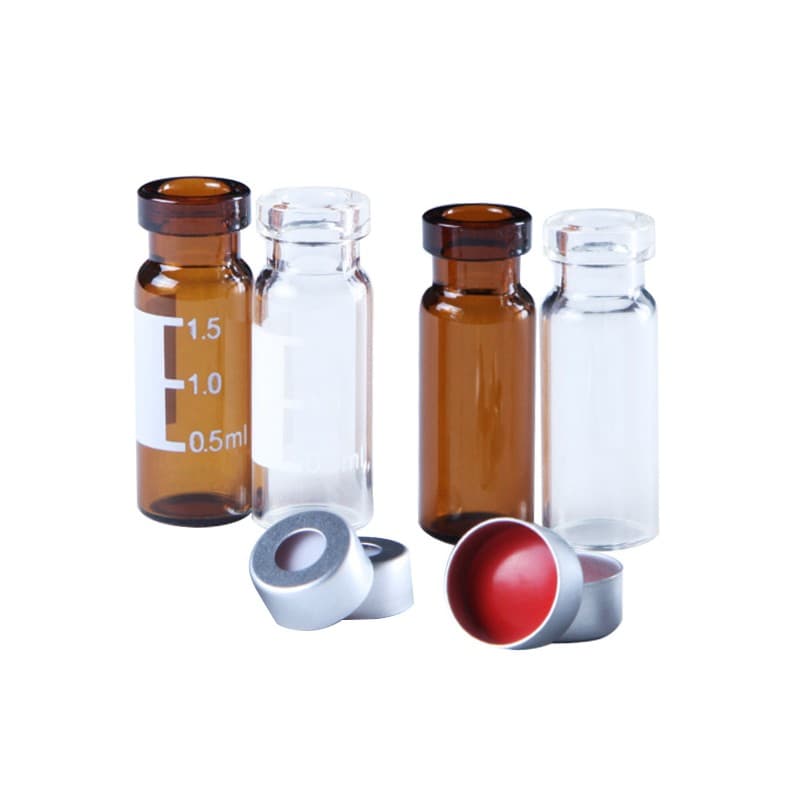 laboratory HPLC sample vials on stock